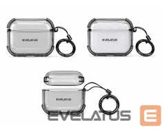 Evelatus Dėklas na ausinės Apple AirPods 4 TPU apsauginis dėklas permatomas Juodas EVEAIRP4TPCTB