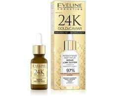 Eveline Cosmetics „Eveline 24K Gold&amp;Caviar“ intensyviai maitinamasis serumas su 24 karatų auksu, 18 ml