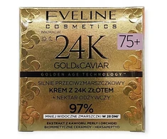 Eveline Cosmetics „Eveline 24K Gold&amp;Caviar“ kremas 75+ dienai/nakčiai, 50 ml