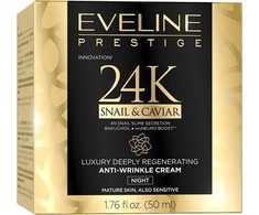 Eveline Cosmetics Eveline 24k sraigių ir ikrų raukšles mažinantis kreminis naktinis kremas, 50 ml