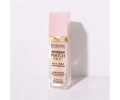 Eveline Cosmetics Wonder Match Lumi All Day Glow ilgai išliekantis šviečiantis pagrindas 25 Sand rusvai gelsvas 30ml