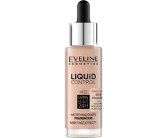 Eveline Cosmetics LIQUID CONTROL HD 003 Ivory rusvai gelsvas, 32 ml