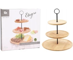 Excellent Houseware Bambuko lėkštė, 3 pakopų, 35 cm