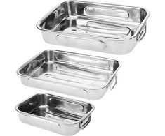 Excellent Houseware Kepimo indas plieninė stačiakampio formos 3 vnt.