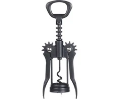 Excellent Houseware Metalinis vyno butelių atidarytuvas 16 cm juodas
