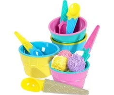 Excellent Houseware Puikūs namų apyvokos reikmenų puodeliai, ledų puodeliai, šaukštai, gałkownica komlektas, 9 dalys