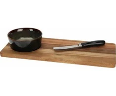 Excellent Houseware Patiekimo lenta užkandžiams, su dubeniu ir peiliu.