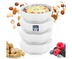 Excellent Houseware Snackkom porcelianinės lėkštutės 4 vnt, 50 ml, baltos