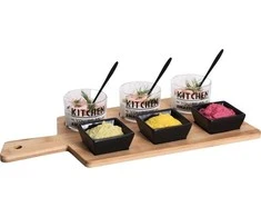 Excellent Houseware PIECES Rinkinys užkandžiams ant bambukinės lentos, 10 vnt