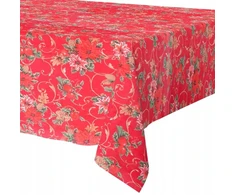 Excellent Houseware Kalėdinė staltiesė 180x130 cm - raudona, atspari dėmėms