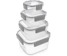 Excellent Houseware Orion Maisto talpyklų rinkinys 4 vnt. Skaidrios, su dangčiais