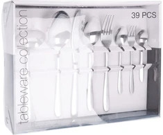Excellent Houseware Stalo įrankių rinkinys plienas sidabras 6 asmenims 39 vnt.