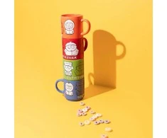 Other Brand Kitas prekės ženklas „South Park“ – 4 keraminių puodelių su stovu rinkinys, 300 ml