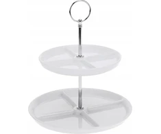 Excellent Houseware Porcelianinė lėkštė su 2 lygiais, 26 cm, balta