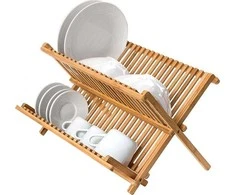 Excellent Houseware Bamboo Bambukinė indų džiovintuvas, lašinamas – 2 lygių