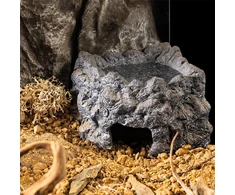 Exo Terra Wet Rock, slėptuvė su dubeniu, terariumui, keraminė, M, 18x13x9,5 cm, 130 ml, kampinė
