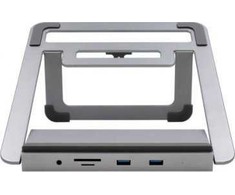 Exsys EXSYS EX-1223HM 12 viename USB-C prijungimo stotelė su stovu nešiojamam kompiuteriui, „Matebook“ ir „MacBook“