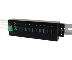 Exsys EXSYS EX-1110HMVS 10 prievadų USB 3.2 Gen1 HUB 15KV ESD apsauga nuo viršįtampių metalinis dėklas