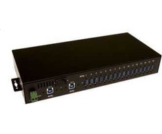 Exsys EXSYS EX-1116HMVS 16 prievadų USB 3.2 Gen1 DIN bėgio šakotuvas su apsauga nuo viršįtampių
