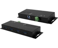 Exsys EXSYS EX-1184HMVS-2 4 prievadų metalinis USB 3.2 Gen1 su prisukamo kabelio apsauga nuo viršįtampių