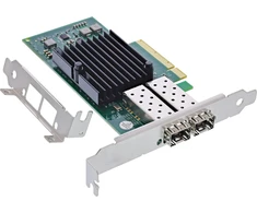 Exsys „InLine®“ dvigubas 10 gigabitų tinklo adapteris, 2x SFP+, PCIe x8, įskaitant žemo profilio pagrindinę plokštę
