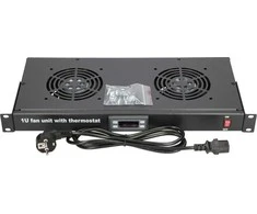 Extralink | Ventiliatoriaus skydelis | 19", 2 ventiliatoriai, su termostatu