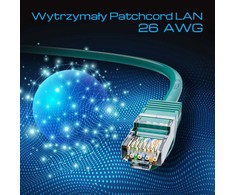 Extralink Cat.7 S/FTP 10m 20G Žalia | LAN pataisos laidas | Varinis vytos poros tinklo kabelis