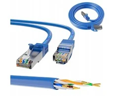 Extralink Cat.8.1 S/FTP 0.5m 40G Mėlyna | LAN pataisos laidas | Varinis vytos poros tinklo kabelis