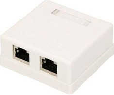 „Extralink“ paviršinio montavimo lizdas, 2x RJ45 CAT5E STP