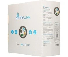 Extralink CAT5E UTP (U/UTP) V2 vidaus patalpoms | Susuktos poros tinklo kabelis | 305M