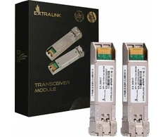 Šakotuvas „Extralink SFP+“ modulis 10G 2 vnt. pakuotėje, 10 Gbps, LC/UPC, 1310 nm, 2 km, vienmodis, DOM