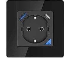 „Extralink Smart Life“ sieninių jungčių rinkinys „Pro Color Juodas“, 230 V, 1 x USB A, 1 x USB C, WiFi