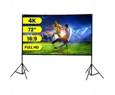 EXTRALINK FOLDABLE Projektoriaus ekranas 72" 16:9, 160x90cm, Baltas, WITH STAND, PSF-72