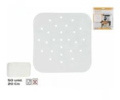 Kvadratiniai popieriniai pagrindai oro gruzdintuvei (50 vnt.), 20 x 20 cm, KITCHEN&amp;GO