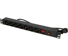EXTRALINK 19 colių 1U 7 lizdų ES tipo maitinimo PDU su jungikliu PDU EU