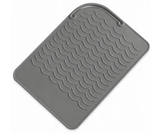 EXTRALINK HOME MATA SILIKONOWA PODKŁADKA POD LOKÓWKĘ PROSTOWNICĘ DO ŁAZIENKI 22X16 CM Pilka