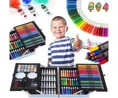 „Extralink“ tapybos rinkinys vaikams, meninis rankdarbių rinkinys, 145 dalys, didelis lagaminas