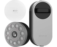 Ezviz DL01S 3in1 komplekts Viedā slēdzene iekštelpas + ārpus telpas + durvju zvans ar Gatewayy Sudraba