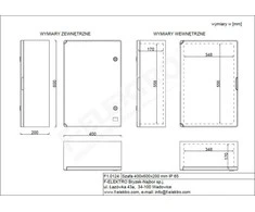 F-Elektro korpusas 400x600x200 mm IP65