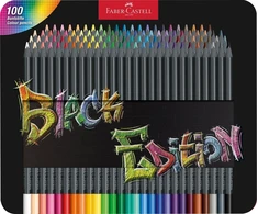 Faber-Castell - Spalvoti pieštukai Juodas leidimas skardinėje (100 vnt.) (116490)