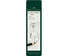 Pieštukų rinkinys Faber-Castell Pitt Graphite Matt, 6 dalių