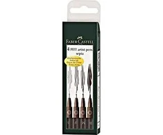 Rašikliai piešimui Faber-Castell PITT, S, F, M, B, 4vnt., rudos spalvos