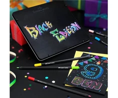 Spalvoti pieštukai Faber-Castell Juodas Edition, 24 ryškių spalvų, metalinėje dėžutėje