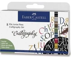Faber-Castell – Pitt Artist Pen Calligraphy India rašalinis rašiklis, 8 vnt. (167508)