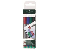 Faber-Castell Faber-Castell MULTIMARK marker 4 vnt. Juoda, Mėlyna, Žalia, Raudona