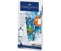 Faber-Castell – akrilo spalvos kartoninė dėžutė (12 vnt) (379212)