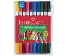 Flomasteriai Faber-Castell, dvipusiai, 10 spalvų