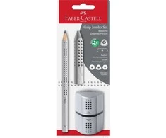 Faber-Castell - Graphite pencil Jumbo Grip set - Sidabrinis BC (111996)