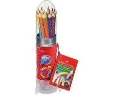 *Spalvotų pieštukų rinkinys Faber-Castell Grip raketa, 15 spalvų