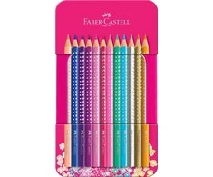 Faber-Castell - Sparkle spalvotas pieštukas, 12 vnt skardinėje dėžutėje (201737)